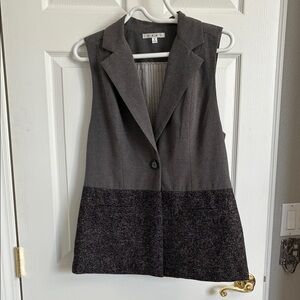 CAbi Charcoal and Dark Gray Vest